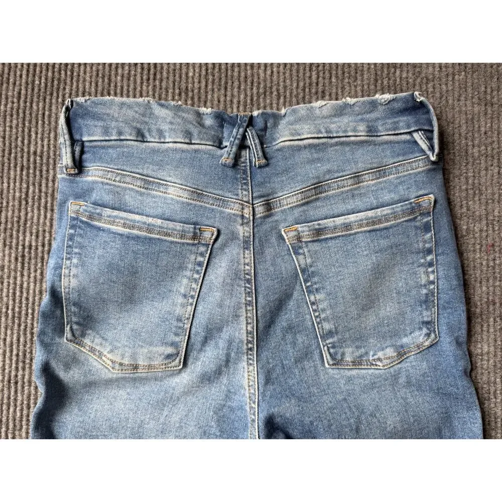 GOOD AMERICAN Always Fits Good Legs Straight Jeans 6-12 Indigo 316 Stretch